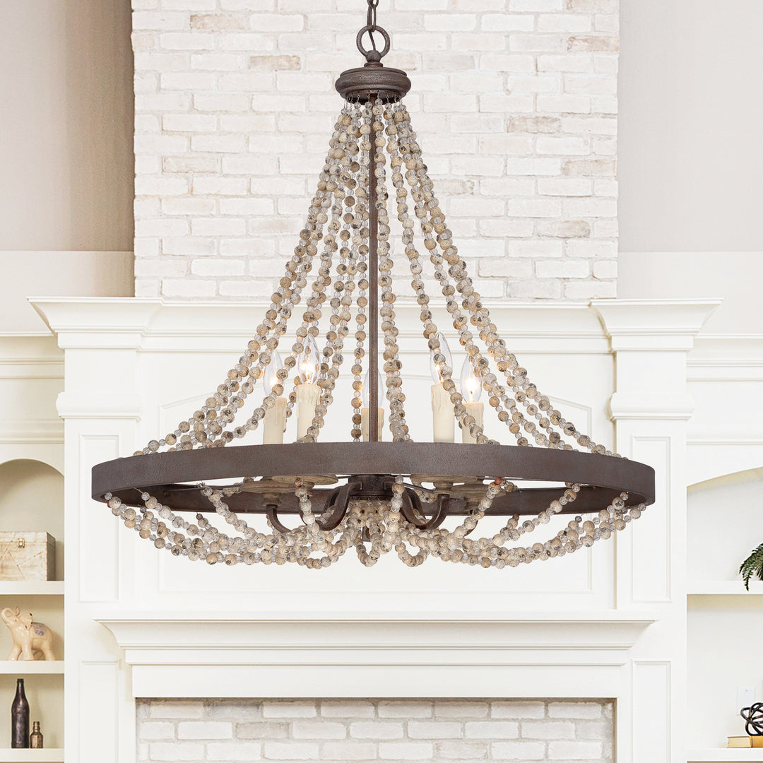 Savoy House Mallory 7-7406-5-39 Chandelier Light - Fossil Stone