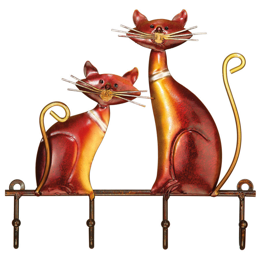 Decoflair & Decoglow DFA1398 Keyring Holder Metal Keyring Holder - Cats Home Decor Bronze / Dark