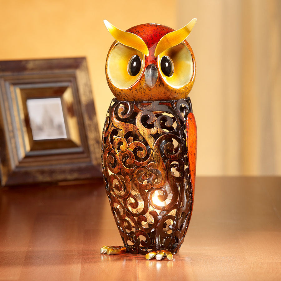 Decoflair & Decoglow DFA1671 Electric Luminary Figurine Luminary - Owl Home Decor Bronze / Dark