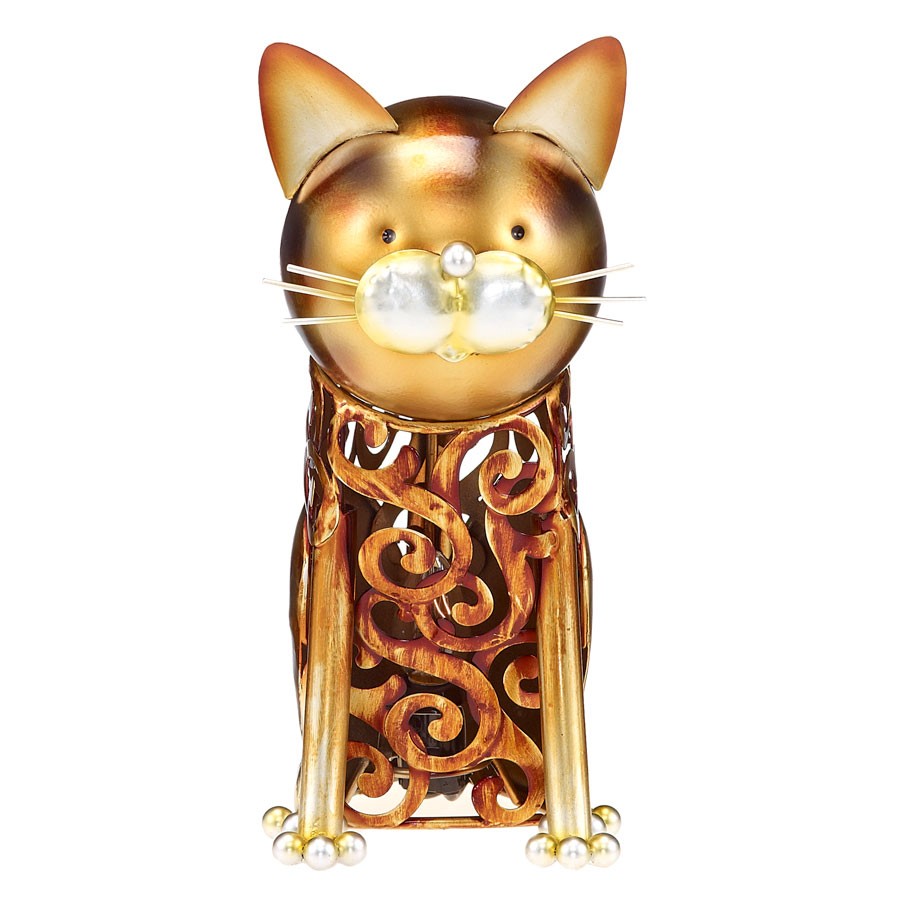 Decoflair & Decoglow DFA1672 Electric Luminary Figurine Luminary - Cat Home Decor Gold, Champ, Gld Leaf