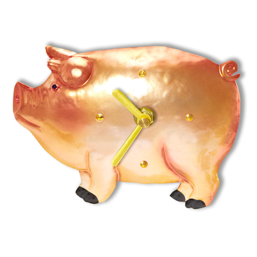 Decoflair & Decoglow DFA1862 Magnet Clock Magnet Clock - Pig Home Decor Bronze / Dark