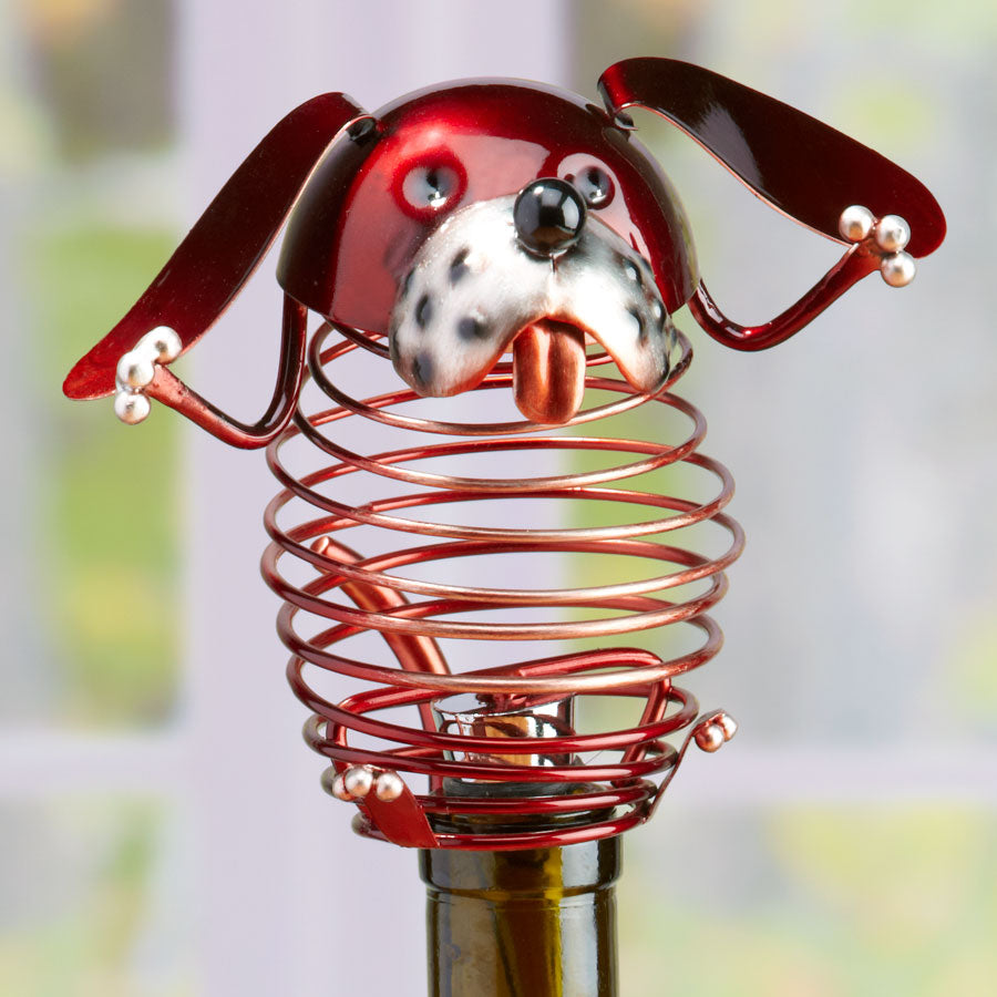 Decoflair & Decoglow DFA1874 Wine Bottle Topper Figurine Metal Wine Bottle Topper - Dog Home Decor Bronze / Dark
