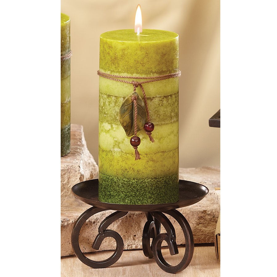 Decoflair & Decoglow NAT1467 Naturals Serenity Pillar Home Decor Bronze / Dark