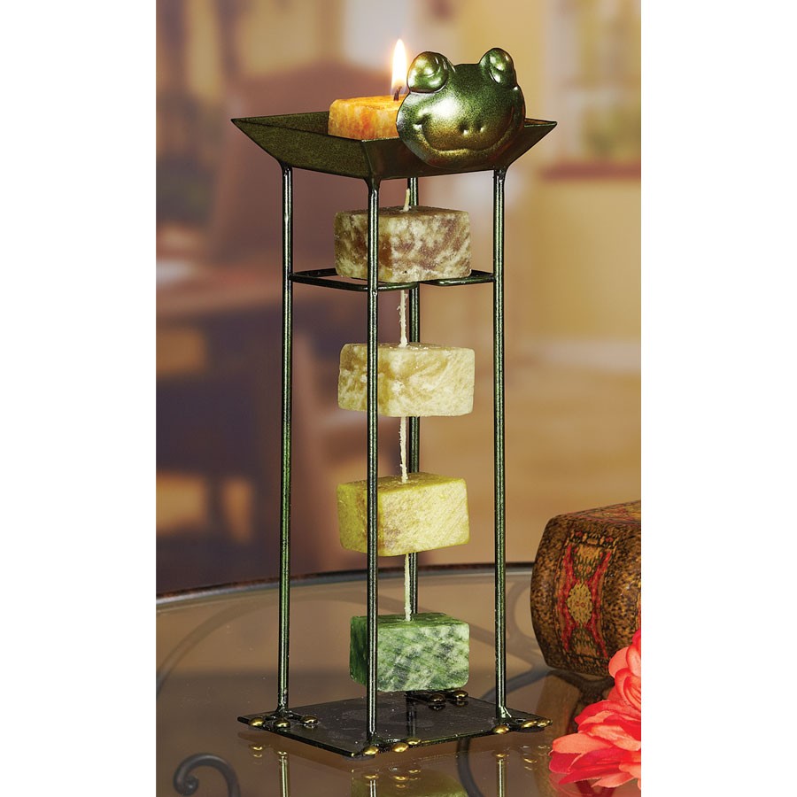 Decoflair & Decoglow NAT2057 Naturals Cor Holder - Frog Home Decor Bronze / Dark