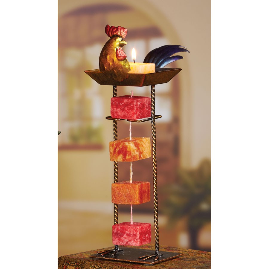 Decoflair & Decoglow NAT2059 Naturals Cor Holder - Rooster Home Decor Bronze / Dark