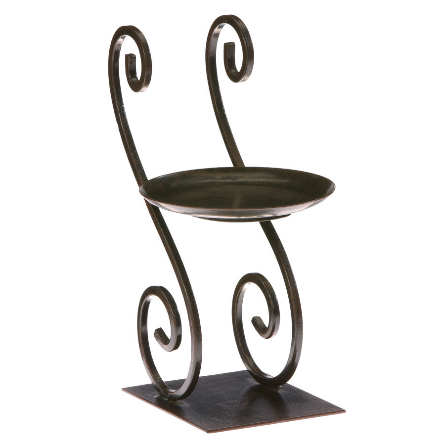 Decoflair & Decoglow NAT2325 Naturals Scroll Pillar Holder Home Decor Bronze / Dark