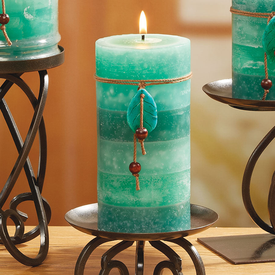 Decoflair & Decoglow NAT2366 Naturals Ocean Mist Pillar Home Decor Bronze / Dark