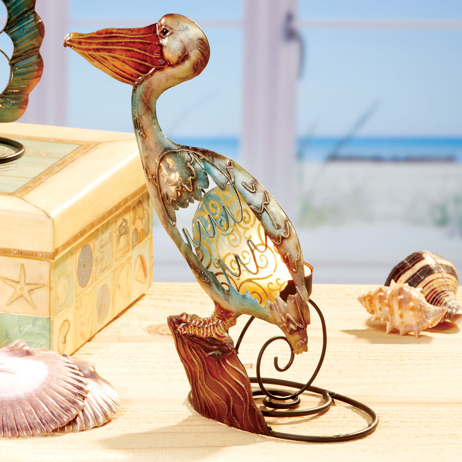 Decoflair & Decoglow SSV2271 Seascapes Pelican Capiz Home Decor Bronze / Dark