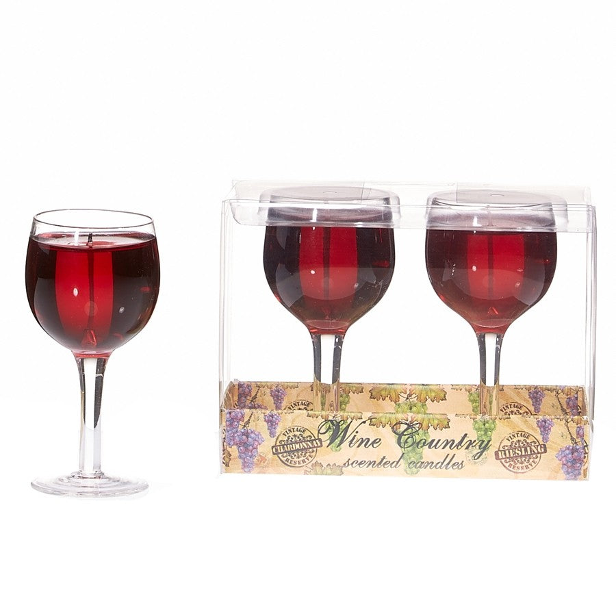 Decoflair & Decoglow WNC2835 Wine Country Wine Glass Candle 2Pc Set Home Decor Bronze / Dark