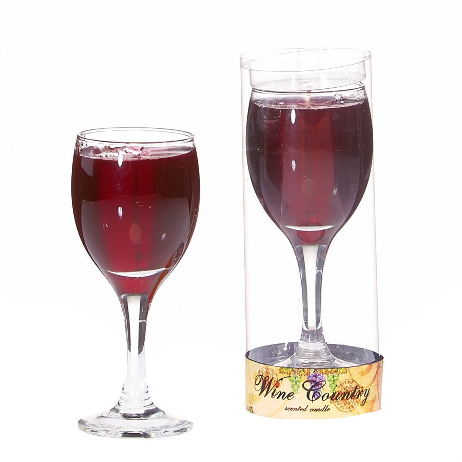 Decoflair & Decoglow WNC2836 Wine Country Wine Glass Candle Home Decor Bronze / Dark