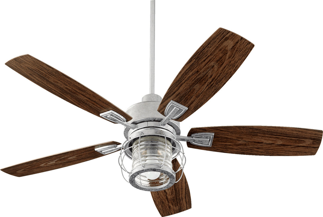 Quorum Galveston 13525-9 Ceiling Fan - Galvanized, Walnut