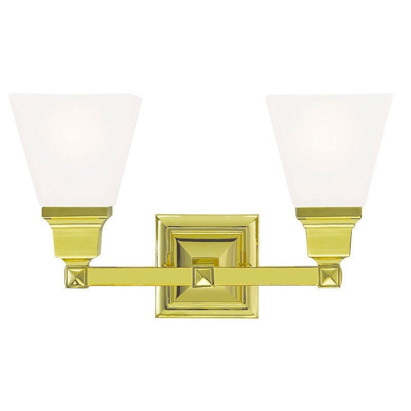 Livex Mission 1032-02 Bath Vanity Light 15 in. wide - Polished Brass