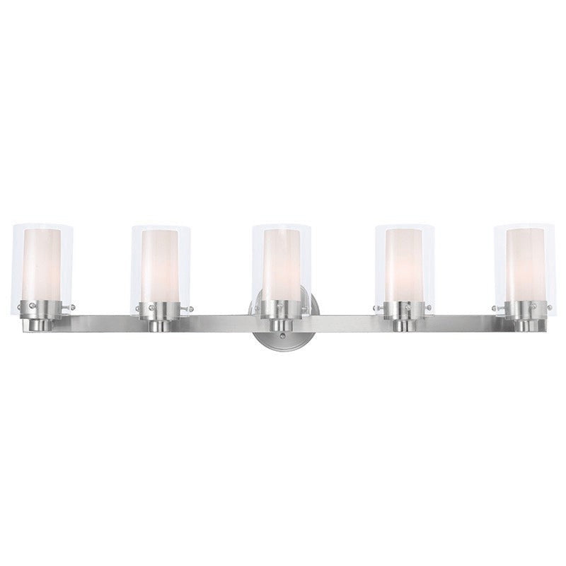 Livex Manhattan 15455-91 Bath Vanity Light 36 in. wide - Brushed Nickel