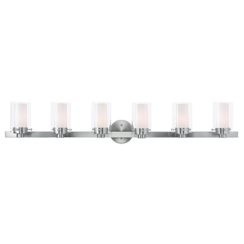 Livex Manhattan 15456-91 Bath Vanity Light 48 in. wide - Brushed Nickel