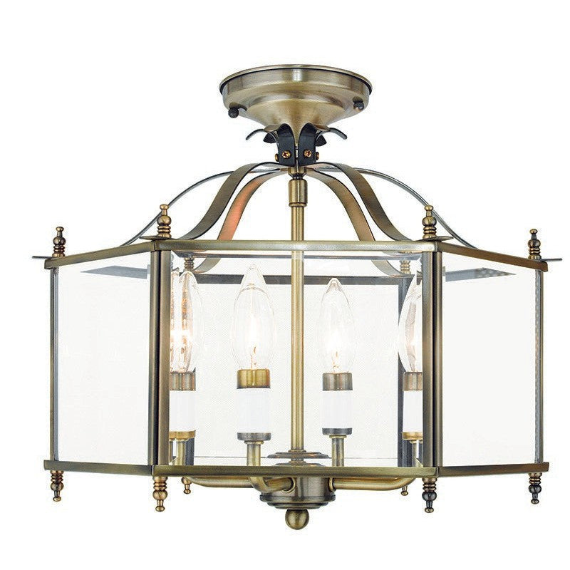 Livex Livingston 4398-01 Ceiling Light - Antique Brass