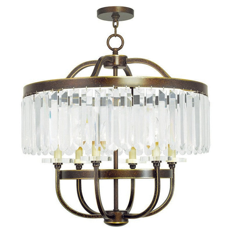 Livex Ashton 50546-64 Chandelier Light - Hand Applied Palacial Bronze