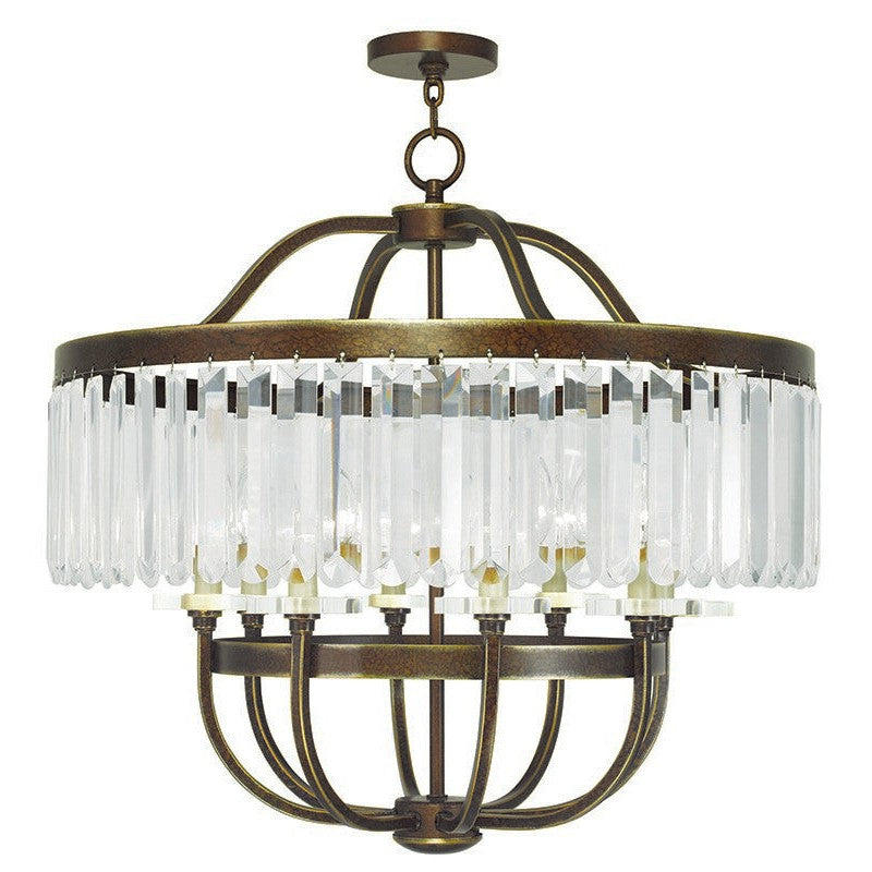 Livex Ashton 50548-64 Chandelier Light - Hand Applied Palacial Bronze