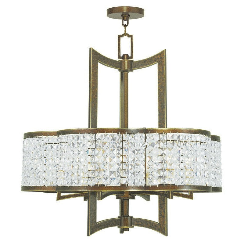 Livex Grammercy 50576-64 Chandelier Light - Hand Applied Palacial Bronze