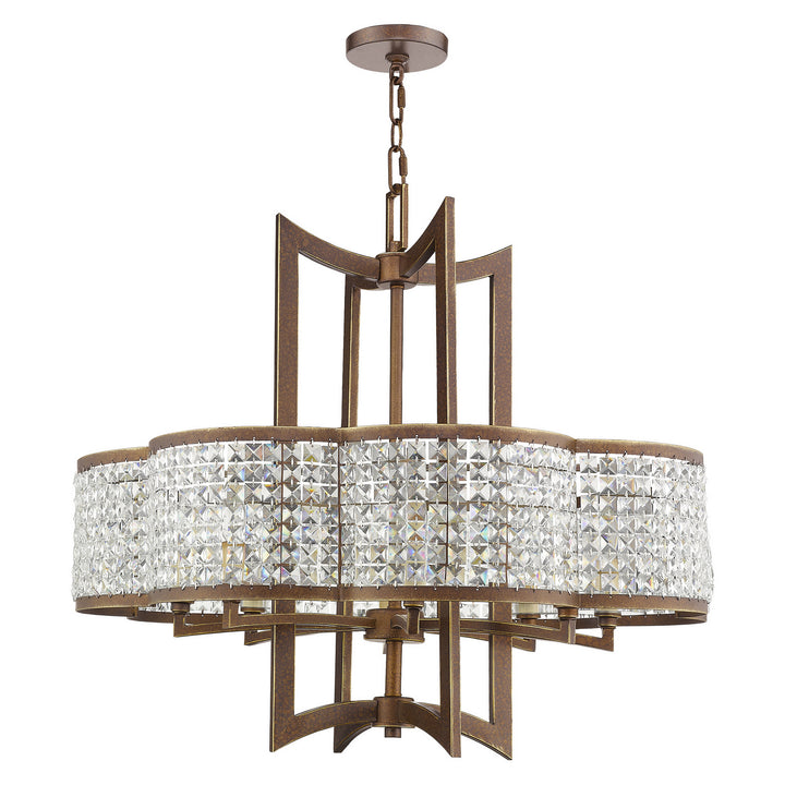 Livex Grammercy 50578-64 Chandelier Light - Hand Applied Palacial Bronze