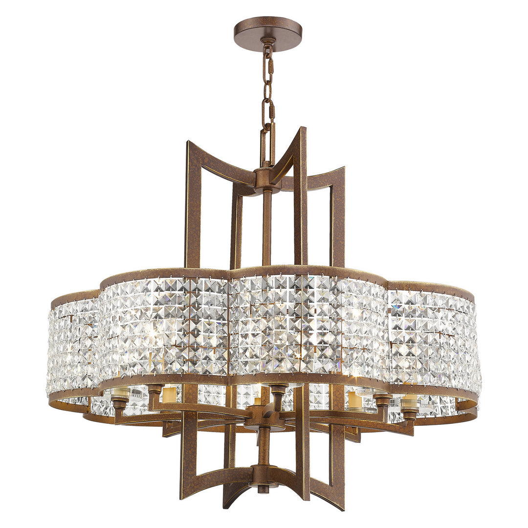 Livex Grammercy 50578-64 Chandelier Light - Hand Applied Palacial Bronze