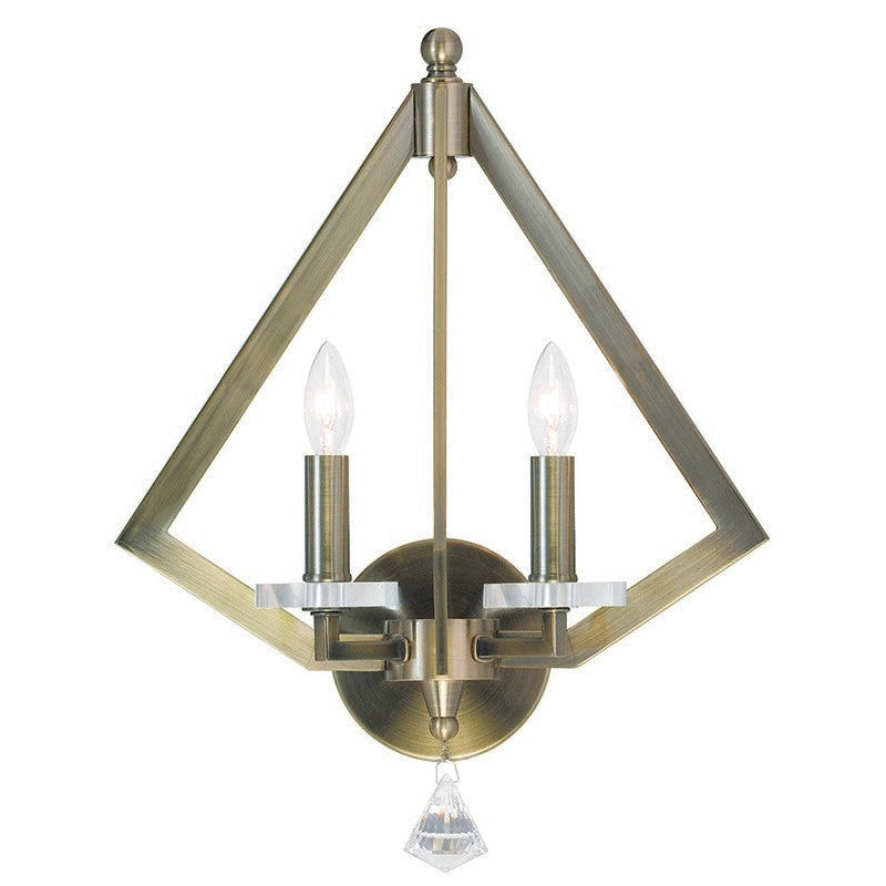 Livex Diamond 50662-01 Wall Sconce Light - Antique Brass