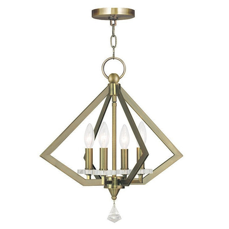 Livex Diamond 50664-01 Chandelier Light - Antique Brass
