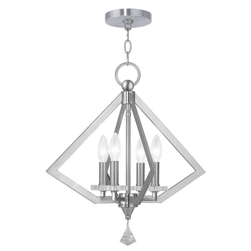 Livex Diamond 50664-91 Chandelier Light - Brushed Nickel