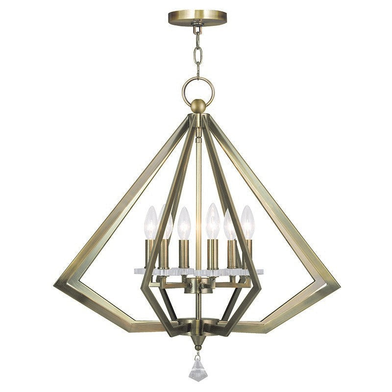 Livex Diamond 50666-01 Chandelier Light - Antique Brass