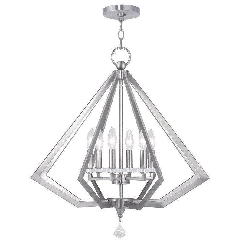 Livex Diamond 50666-91 Chandelier Light - Brushed Nickel
