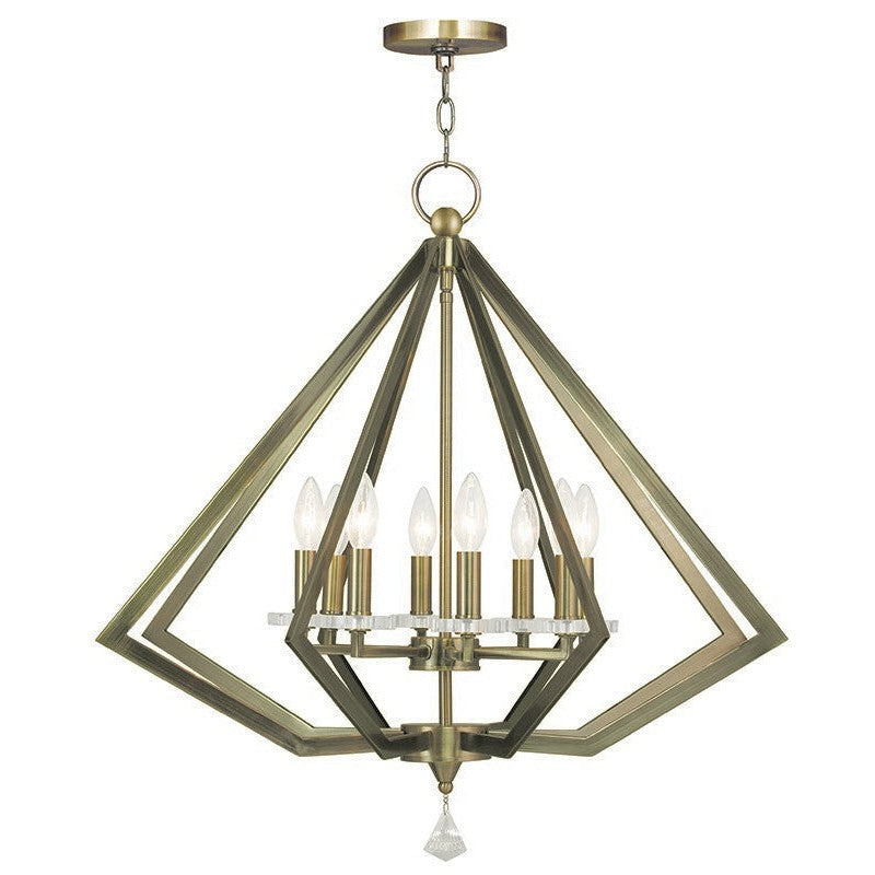 Livex Diamond 50668-01 Chandelier Light - Antique Brass