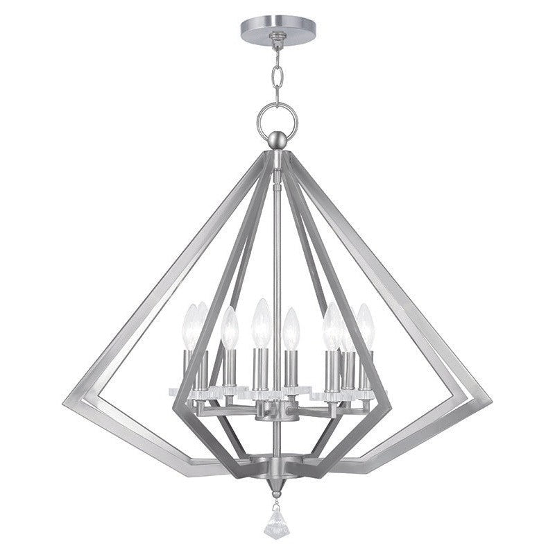 Livex Diamond 50668-91 Chandelier Light - Brushed Nickel