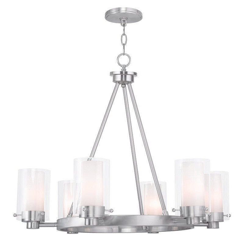 Livex Manhattan 50676-91 Chandelier Light - Brushed Nickel