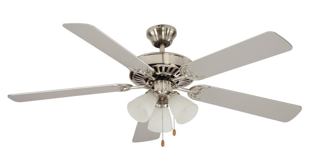 Trans Globe Imports Spottswood F-1005 BN Ceiling Fan - Brushed Nickel, Silver / Rosewood/