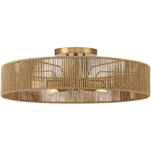 Savoy House Ashe 6-1682-5-320 Ceiling Light - Warm Brass and Rope