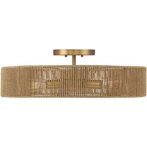 Savoy House Ashe 6-1682-5-320 Ceiling Light - Warm Brass and Rope