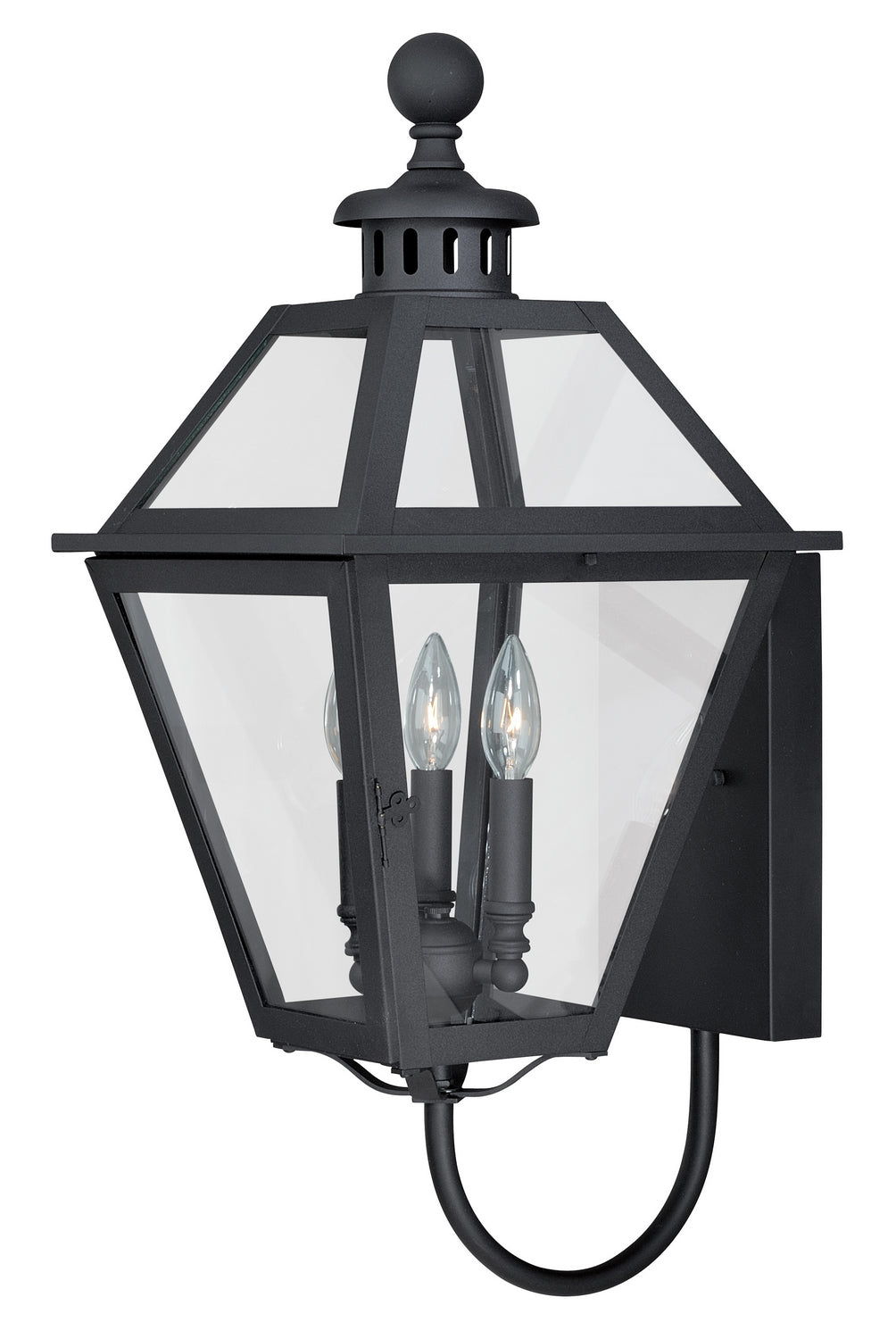 Vaxcel Lighting T0080 Nottingham Three Light Outdoor Wall Mount Outdoor Black