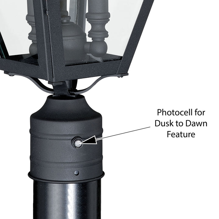 Vaxcel Lighting T0082 Nottingham Three Light Outdoor Post Mount Outdoor Black