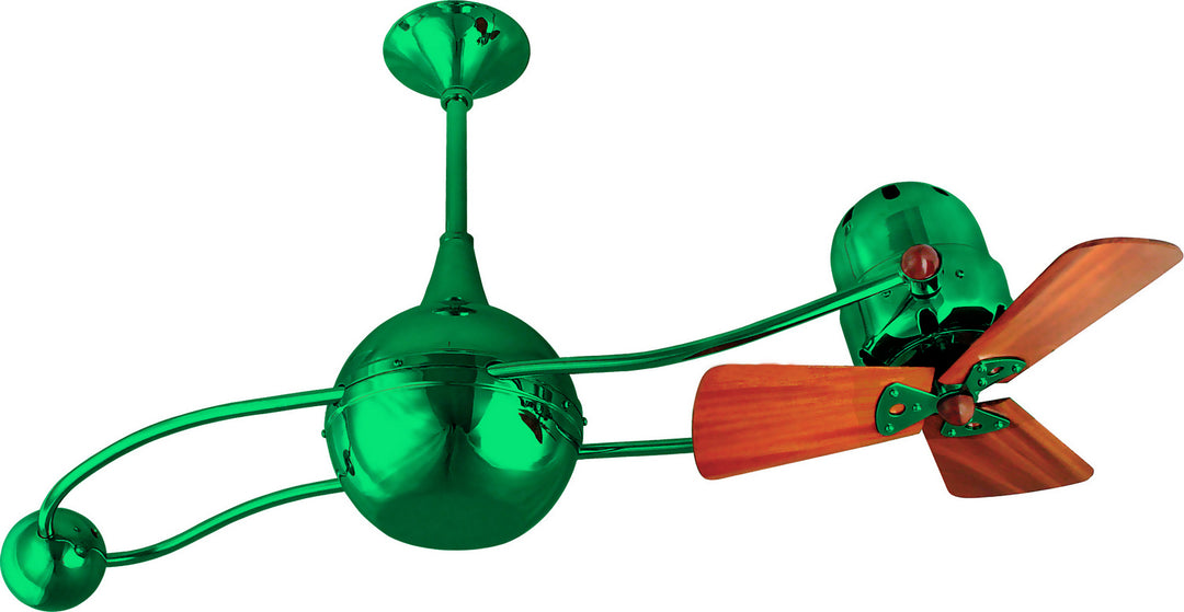Matthews Fan Company Brisa 2000 B2K-GREEN-WD Ceiling Fan 40 - Green, Mahogany/