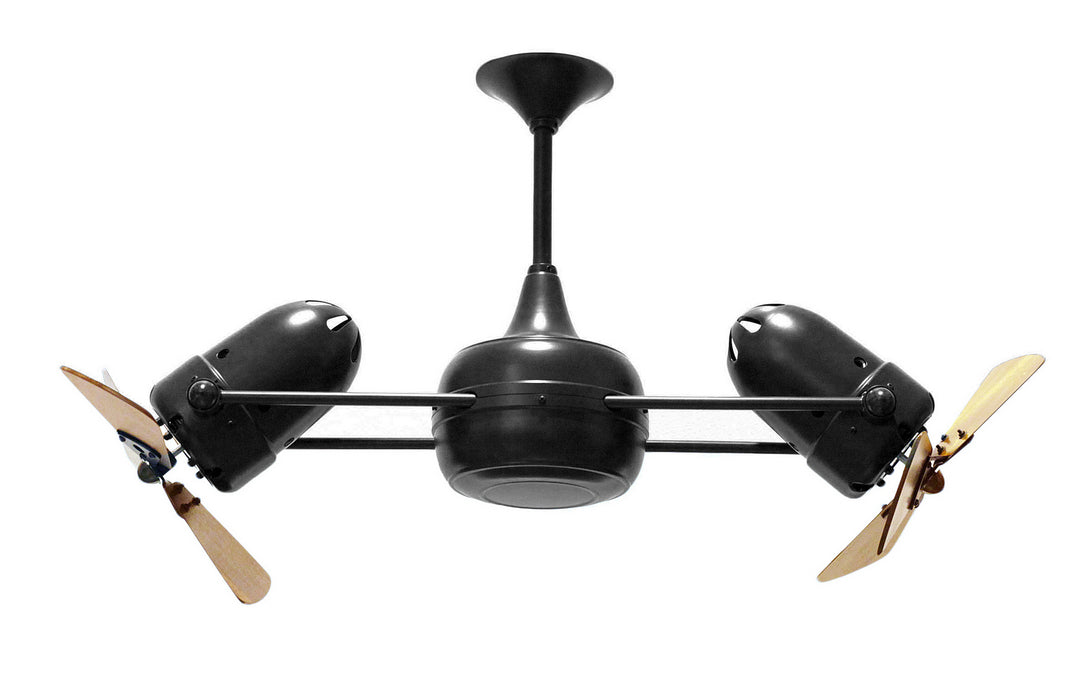 Matthews Fan Company Duplo-Dinamico DD-BK-WD Ceiling Fan 16 - Matte Black, Black/