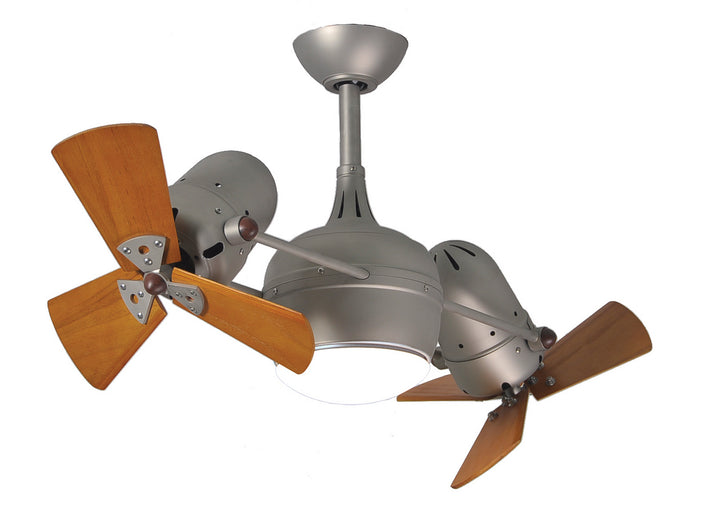 Matthews Fan Company Dagny DGLK-BN-WD Ceiling Fan 16 - Brushed Nickel, Mahogany Tone/