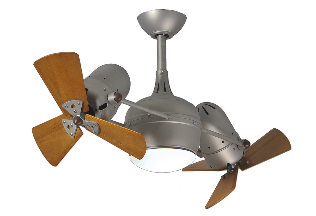 Matthews Fan Company Dagny DGLK-BN-WD Ceiling Fan 16 - Brushed Nickel, Mahogany Tone/