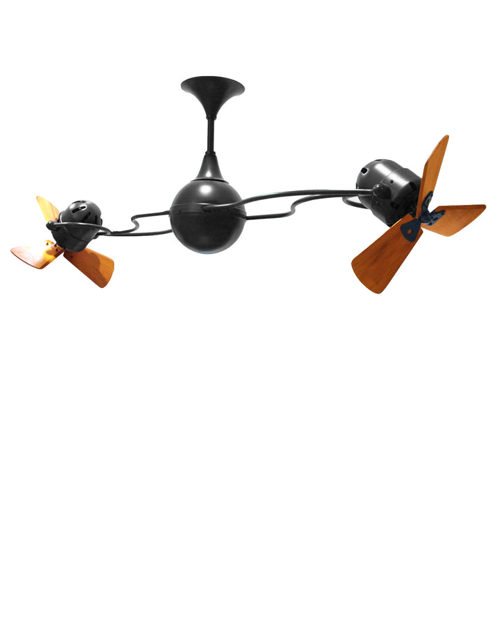 Matthews Fan Company Italo Ventania IV-BKN-WD Ceiling Fan 62 - Black Nickel, Mahogany/