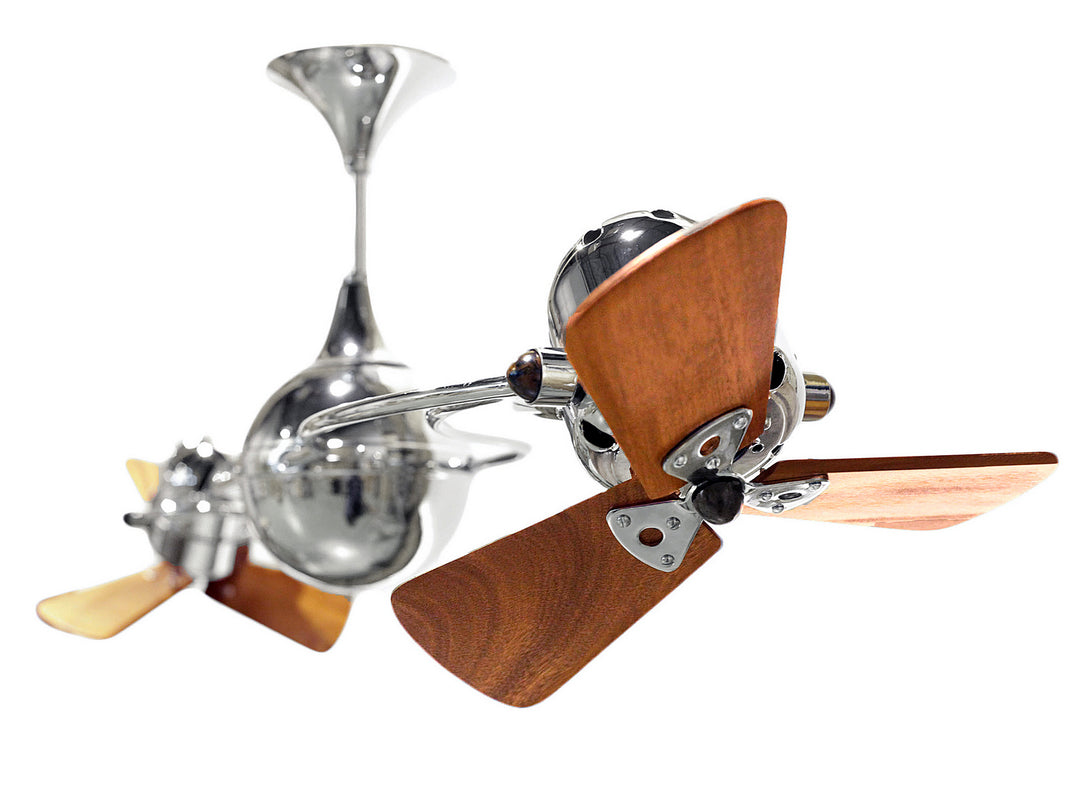 Matthews Fan Company Italo Ventania IV-CR-WD Ceiling Fan 16 - Polished Chrome, Mahogany/