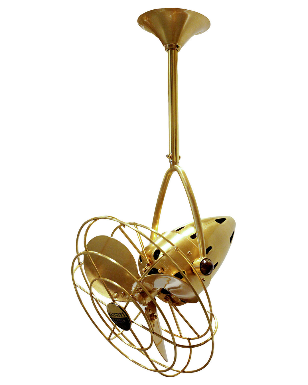 Matthews Fan Company Jarold Direcional JD-BRBR-MTL Ceiling Fan 13 - Brushed Brass, Brushed Brass/