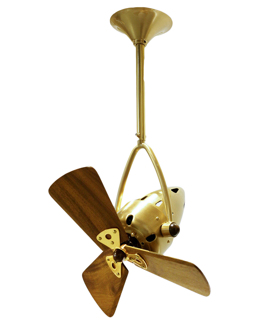 Matthews Fan Company Jarold Direcional JD-BRBR-WD Ceiling Fan 16 - Brushed Brass, Mahogany/