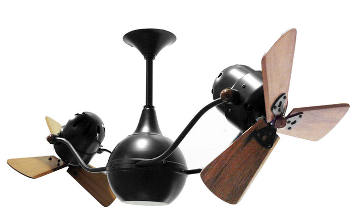 Matthews Fan Company Vent-Bettina VB-BK-WD Ceiling Fan 16 - Matte Black, Mahogany/