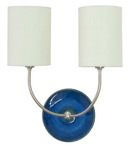 House of Troy Scatchard GS775-2-SNBG Wall Sconce Light - Blue Gloss And Satin Nickel