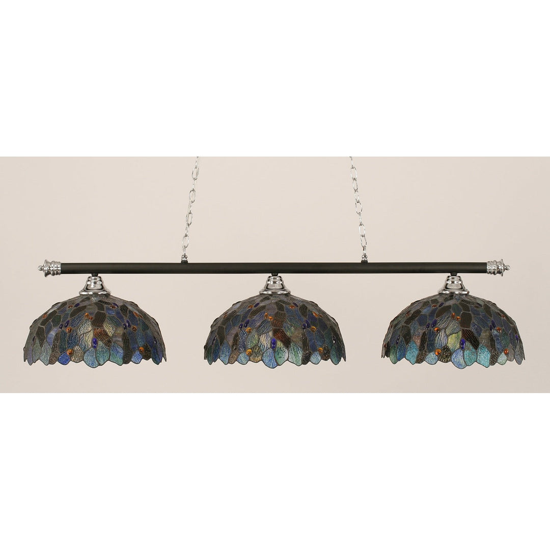Toltec Oxford 373-chmb-995 Pendant Light - Chrome/Matte Black