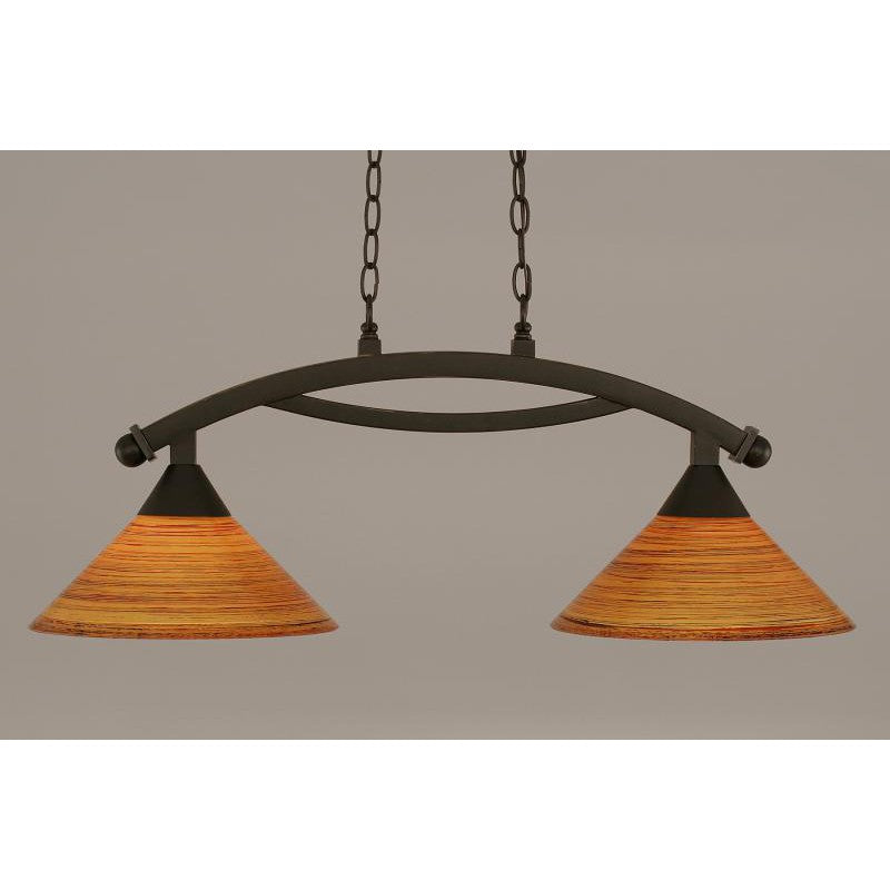 Toltec Bow 872-dg-444 Pendant Light - Dark Granite