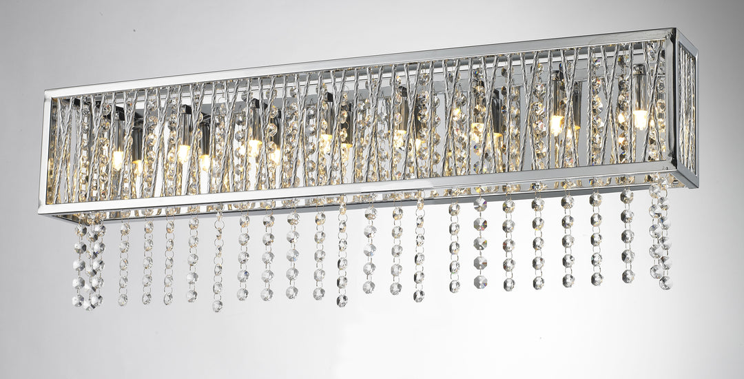 Bethel International Wall Sconce YS579-8W Bath Vanity Light 30 in. wide - Chrome